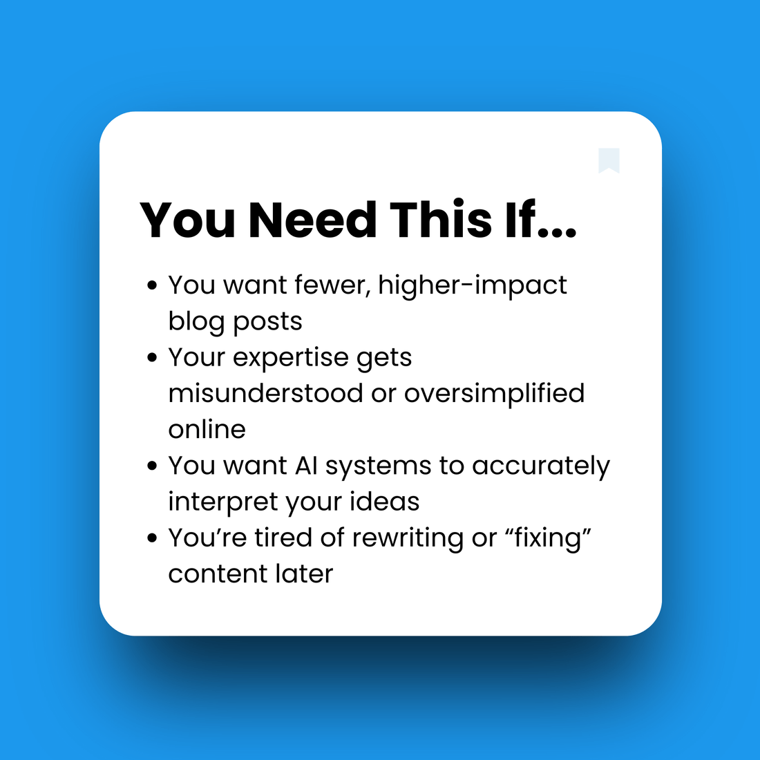 Text box with bullet points on a blue background