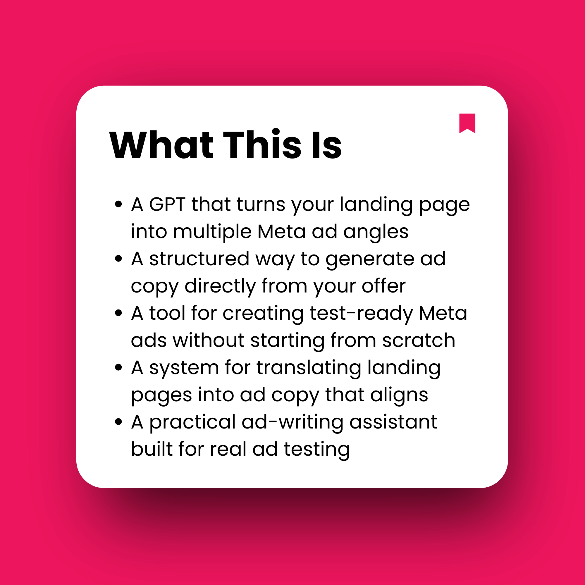 White square with text on a pink background