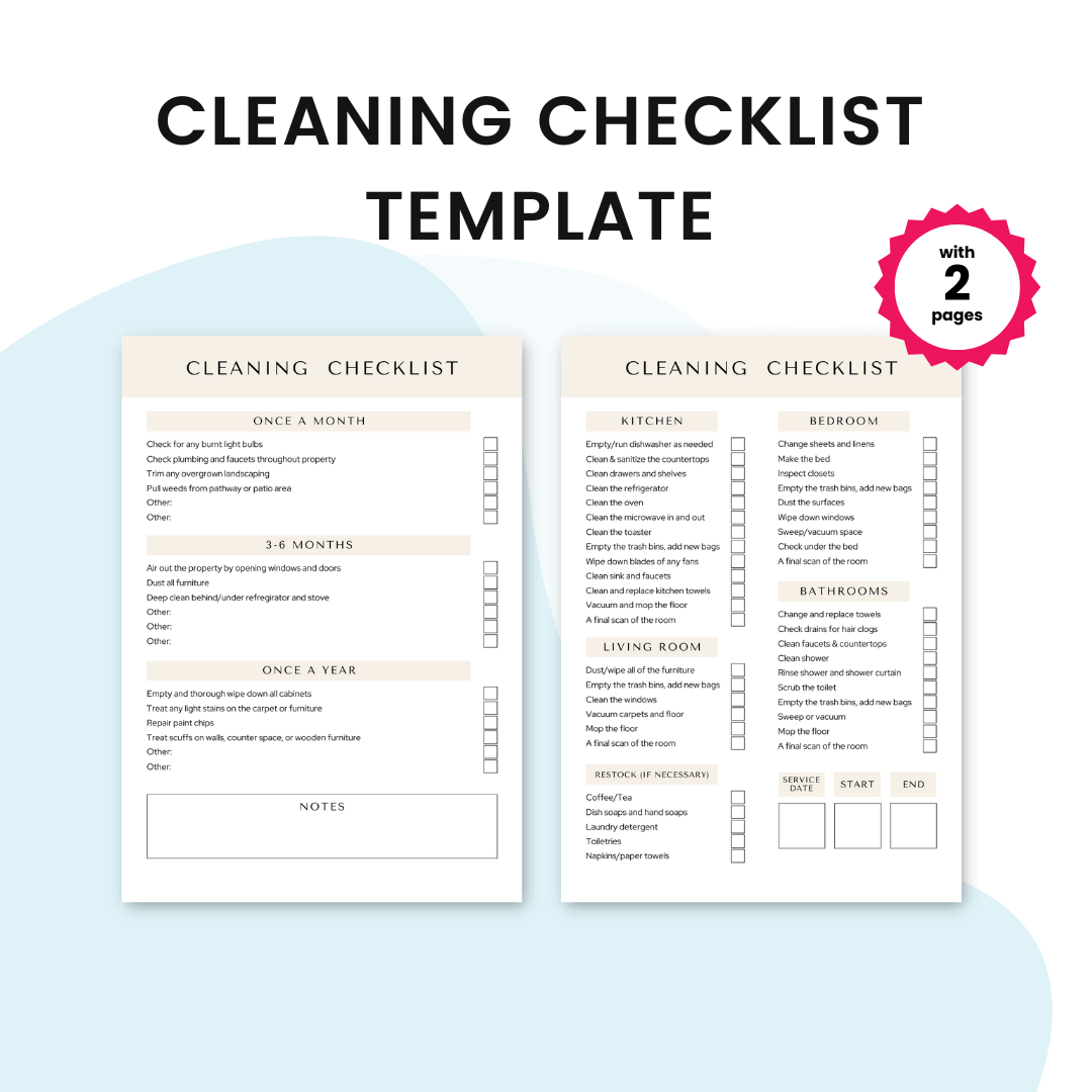 Airbnb Cleaning Checklist Template