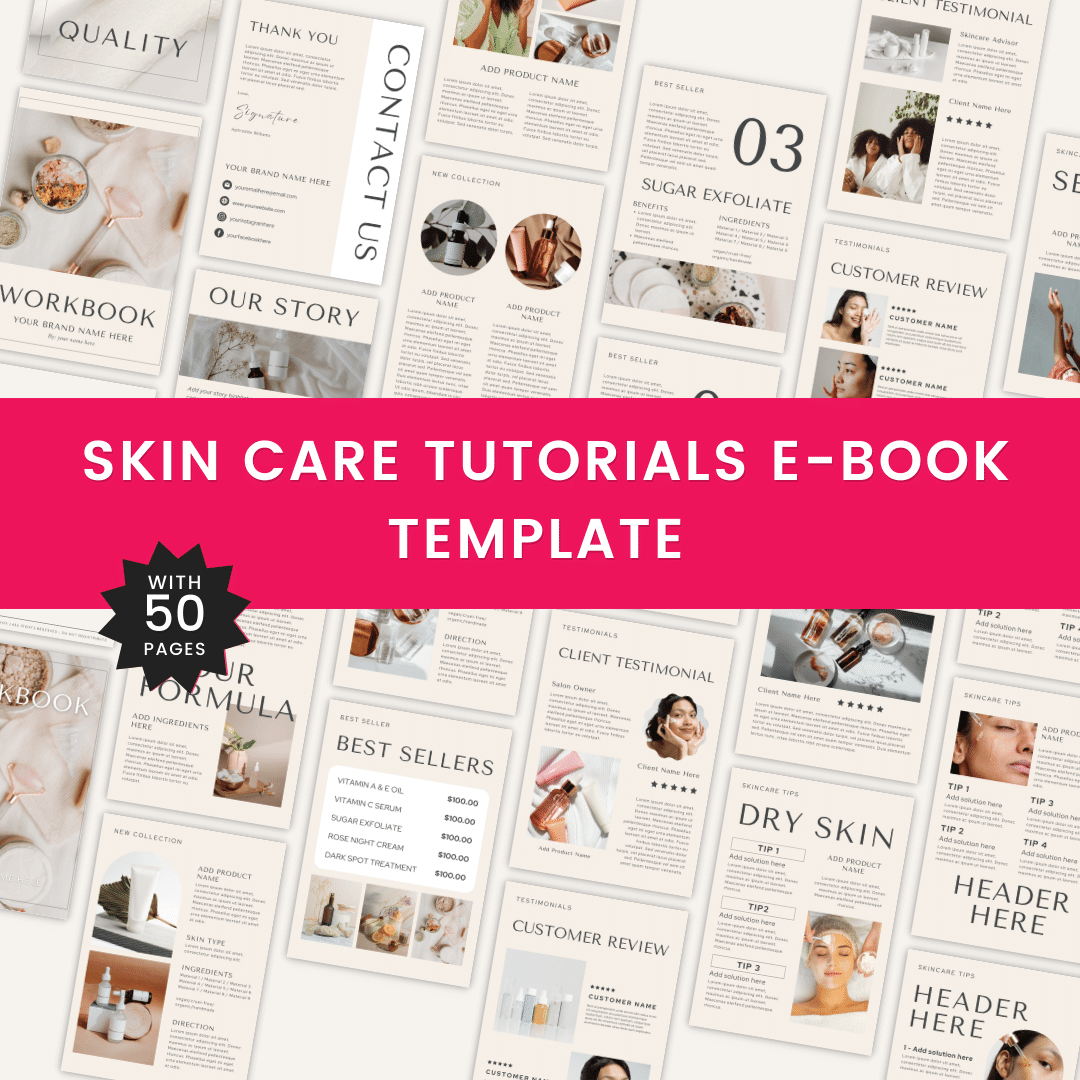 Beauty Boost Business Bundle Skin Care Tutorials Ebook Template