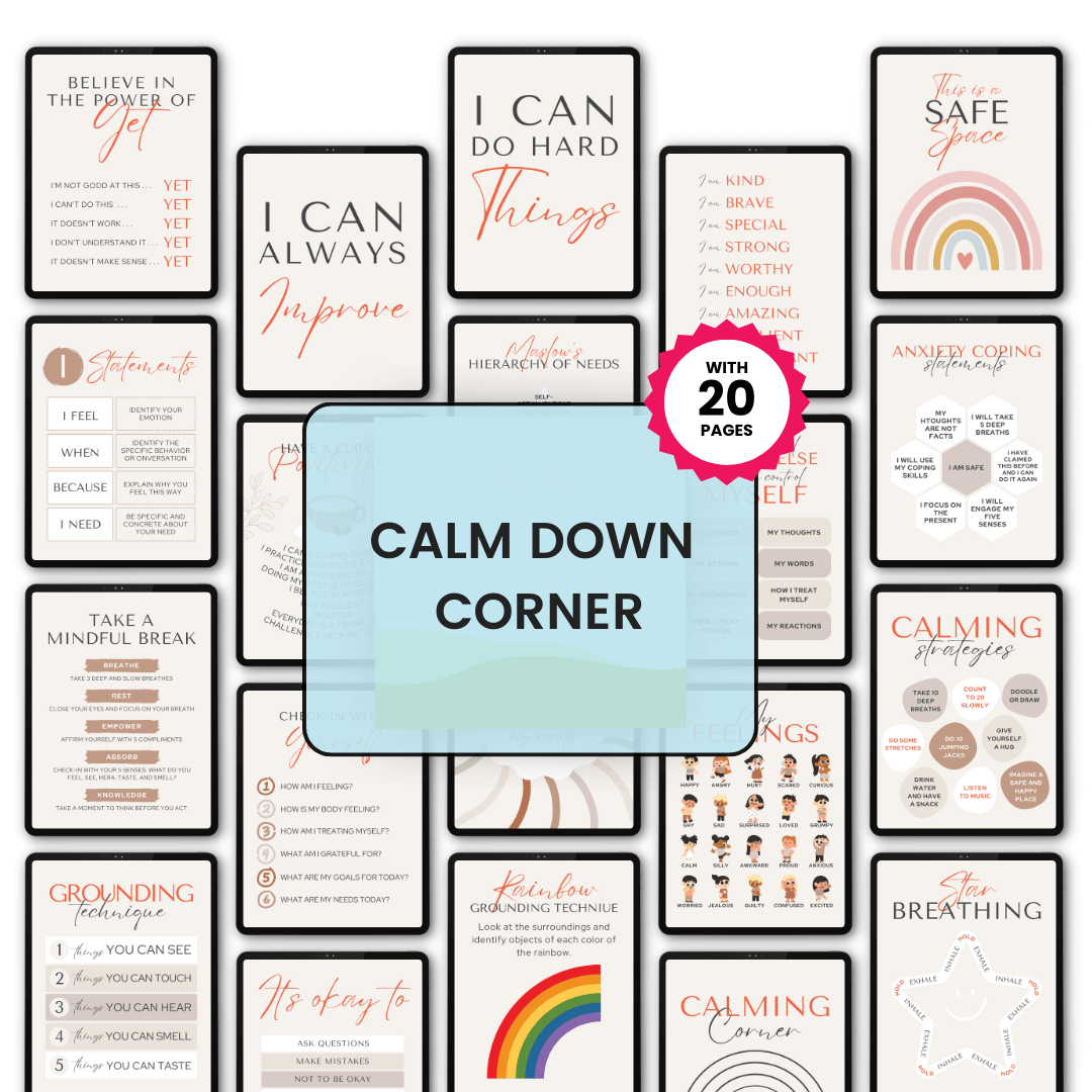 Calm Down Corner Posters