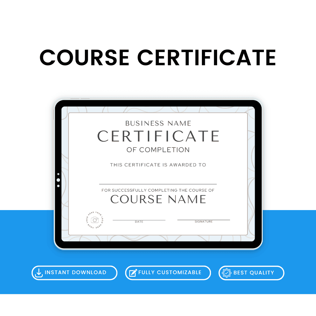 Course Certificate Mockup