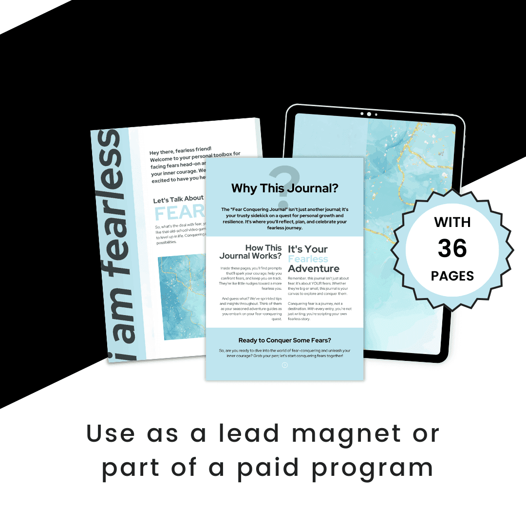 Fear Conquering Journal Perfect For Lead Magnet And Paid Program