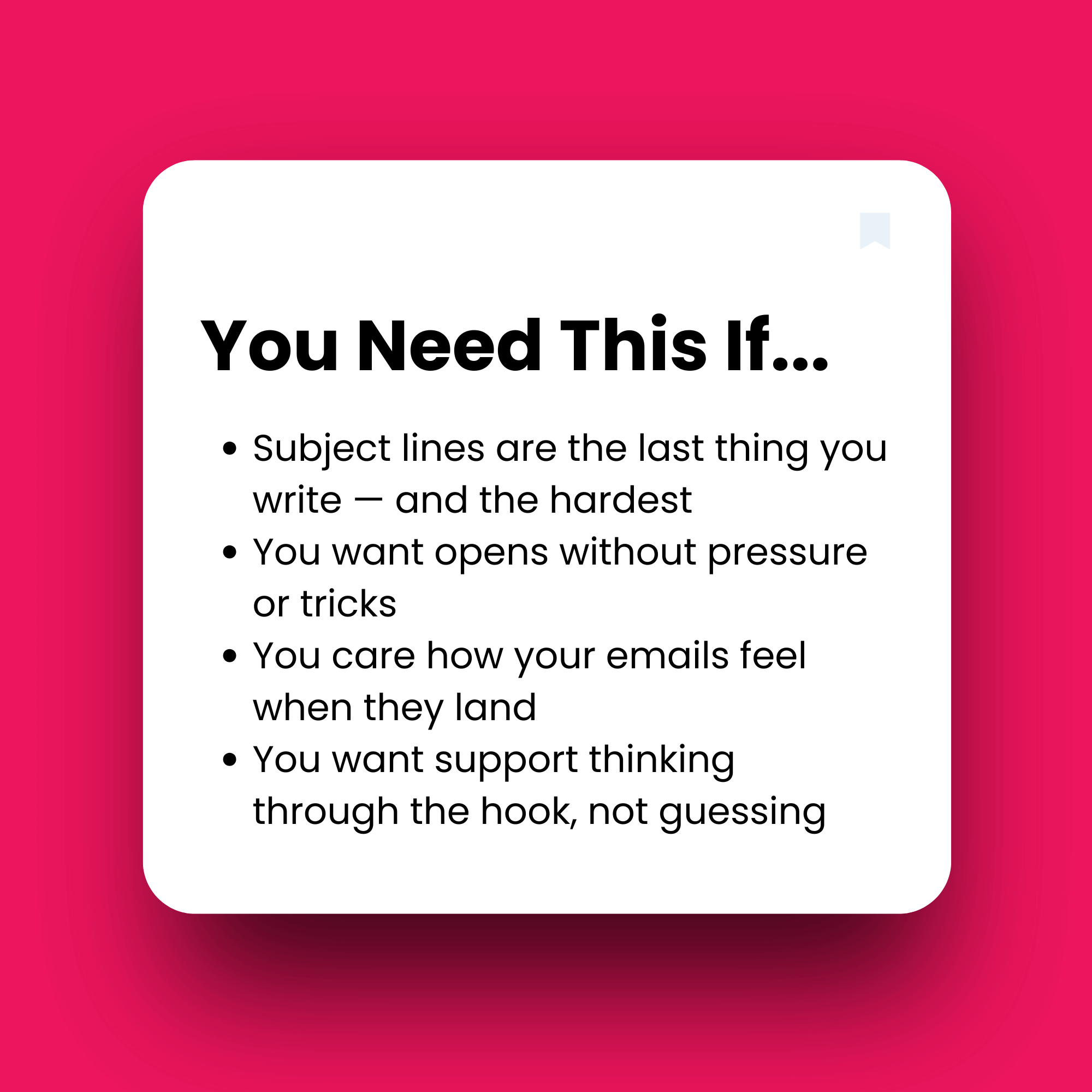 White square with text on a pink background