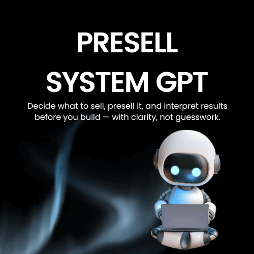 The presell system GPT image with an image of an AI bot.