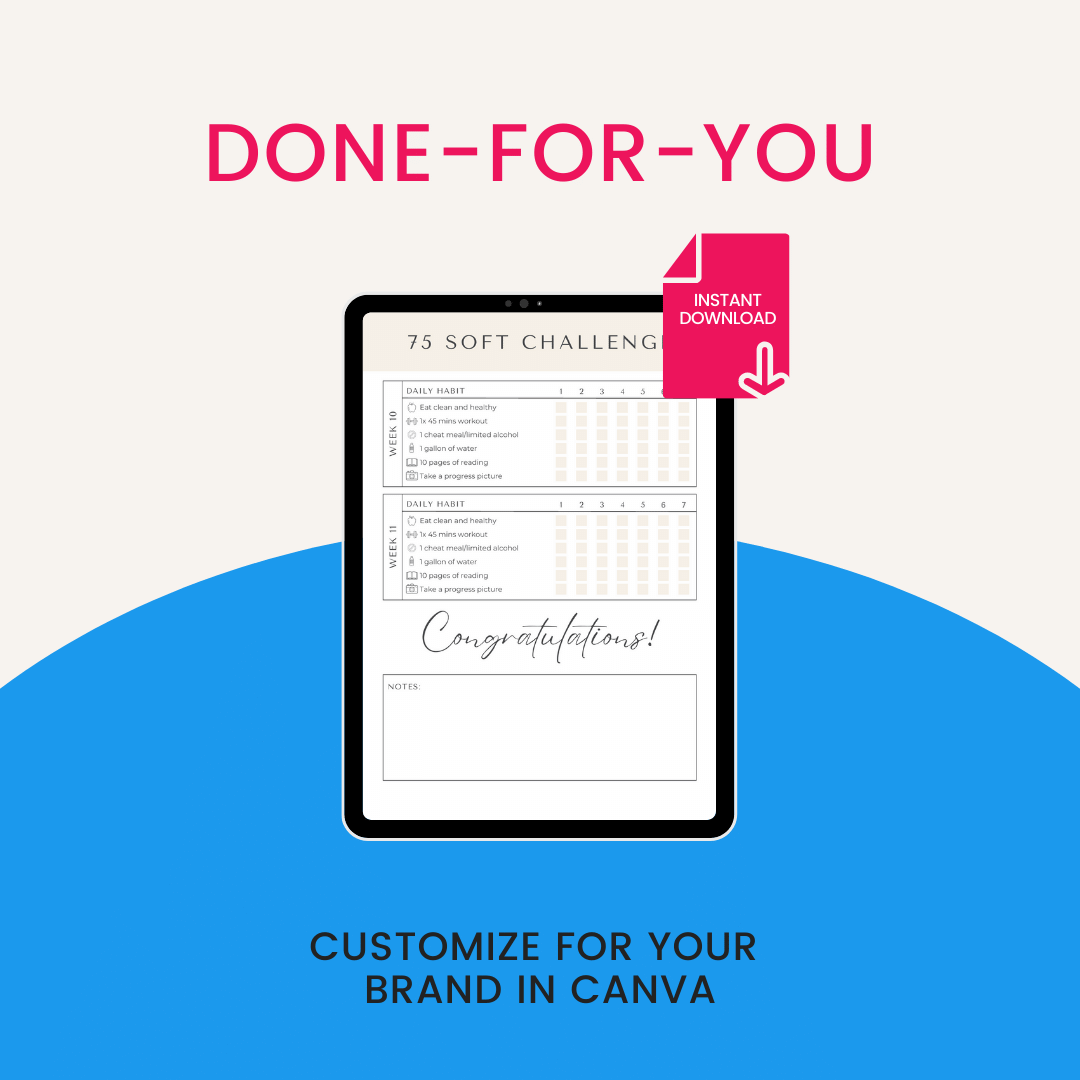 75 Soft Challenge Template Done For You Customize In Canva
