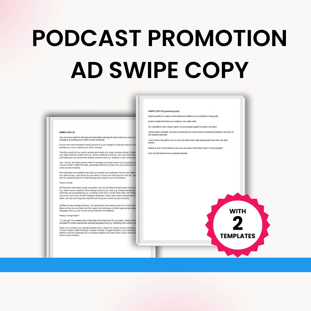 Ad Copy Toolbox Podcast Promotion Ad Swipe Copy