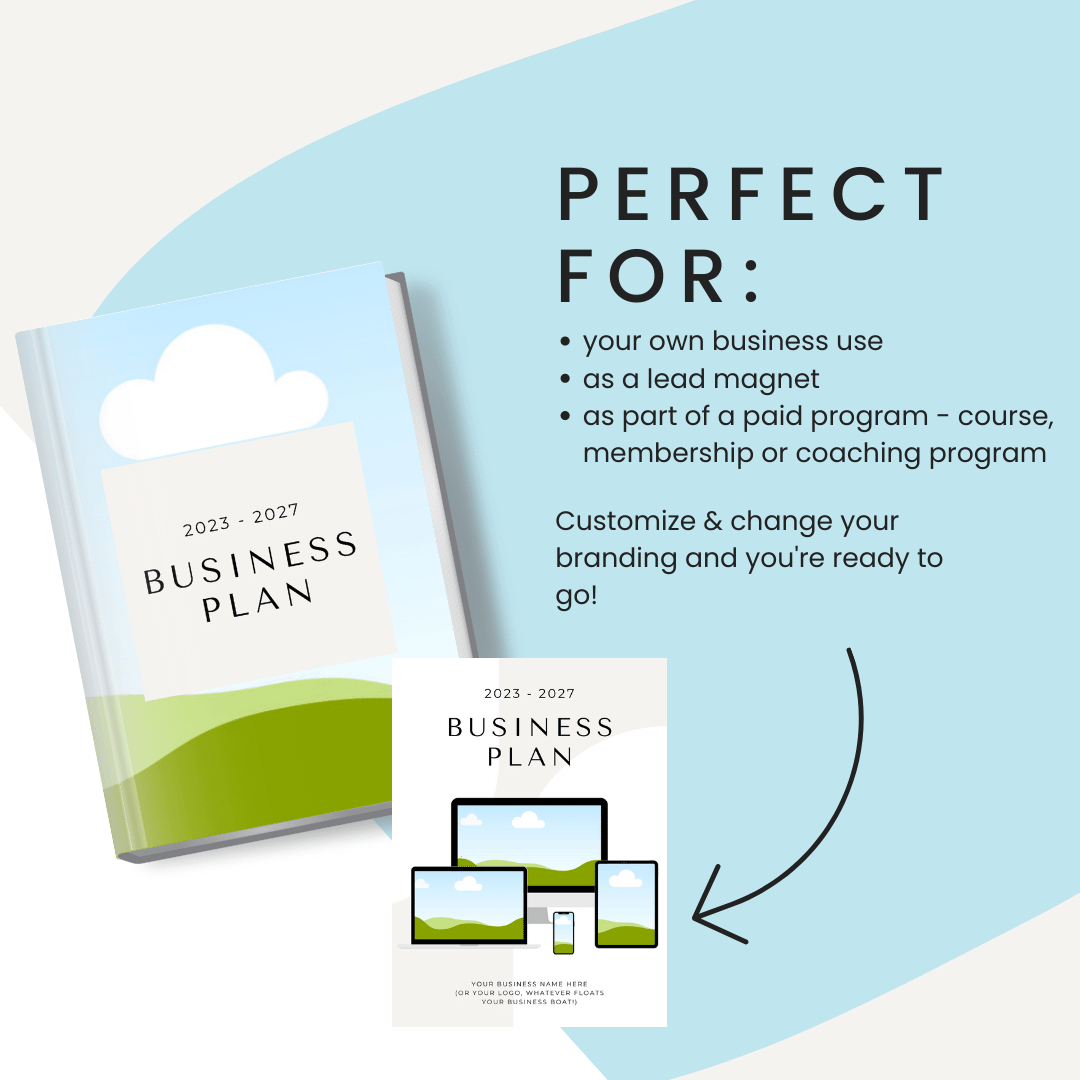 Business Plan Template Perfect For Lead Magnet And Paid Program