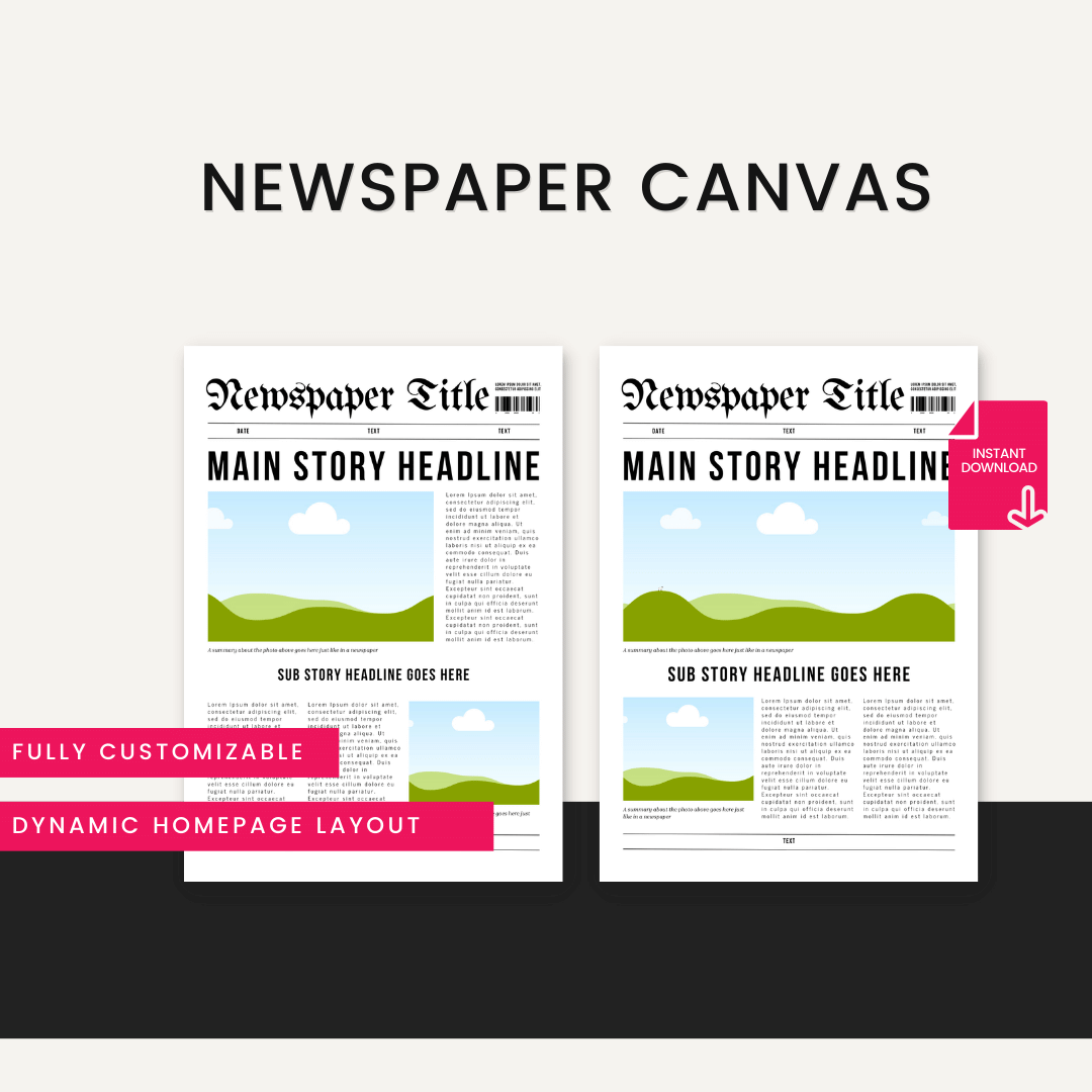 Digital Newspaper Template Newspaper Canvas