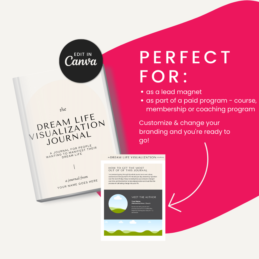 Dream Life Visualization Journal For Lead Magnet And Paid Program