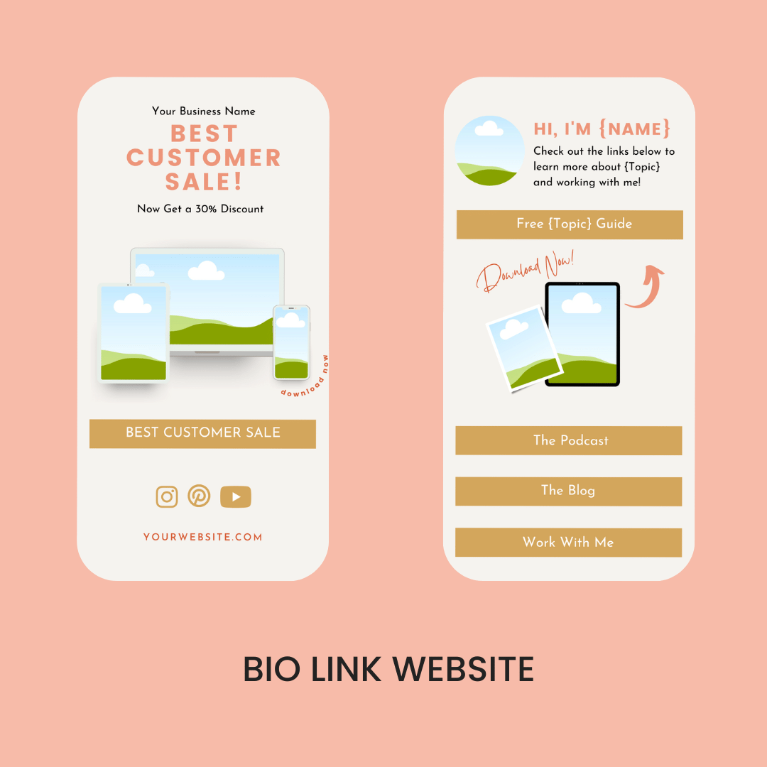 Essential Social Media Template Bundle Bio Link Website