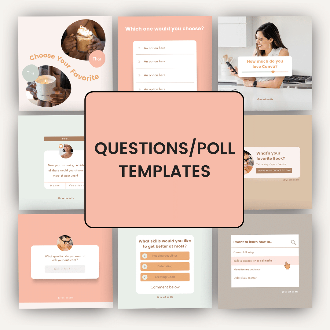 Essential Social Media Template Bundle Questions Poll Templates