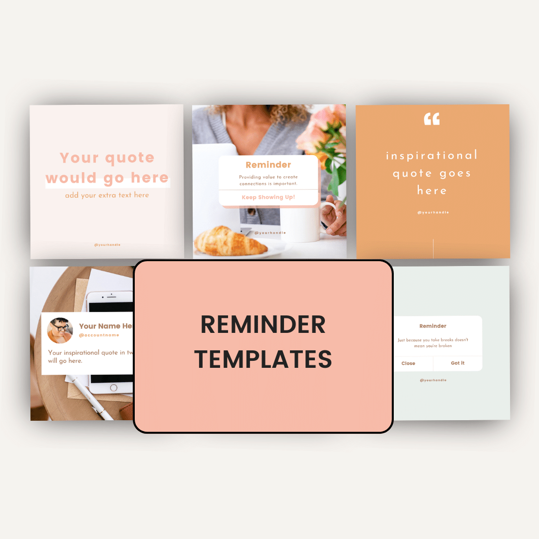 Essential Social Media Template Bundle Reminder Templates