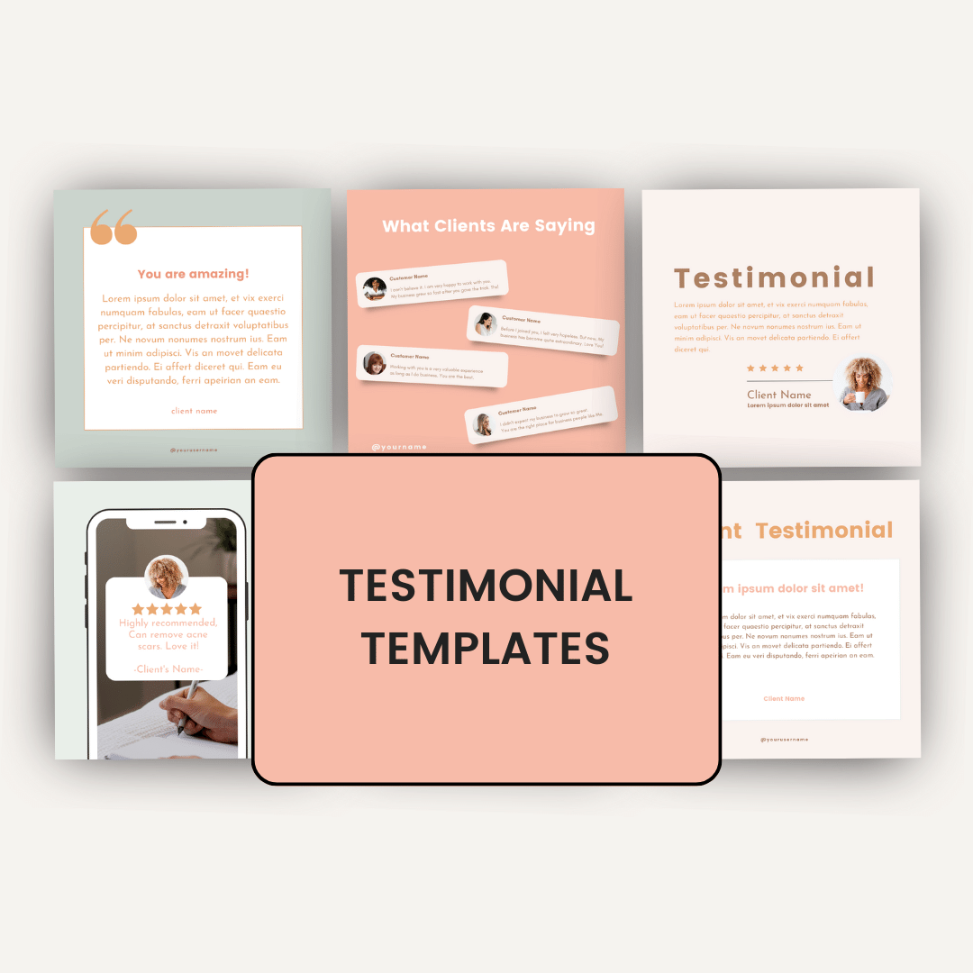 Essential Social Media Template Bundle Testimonials Templates