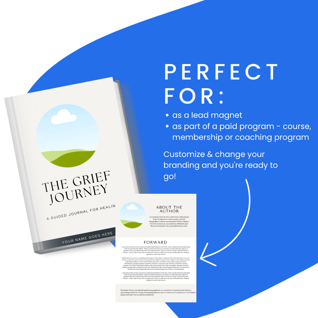 Grief Journey Journal and Affirmations Bundle Perfect For Lead Magnet And Paid Program
