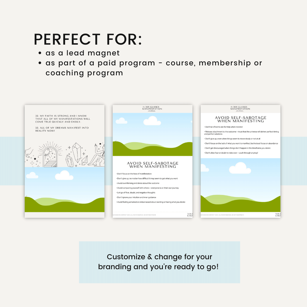 Guided Manifestation Journal Perfect For Lead Magnet And Paid Program