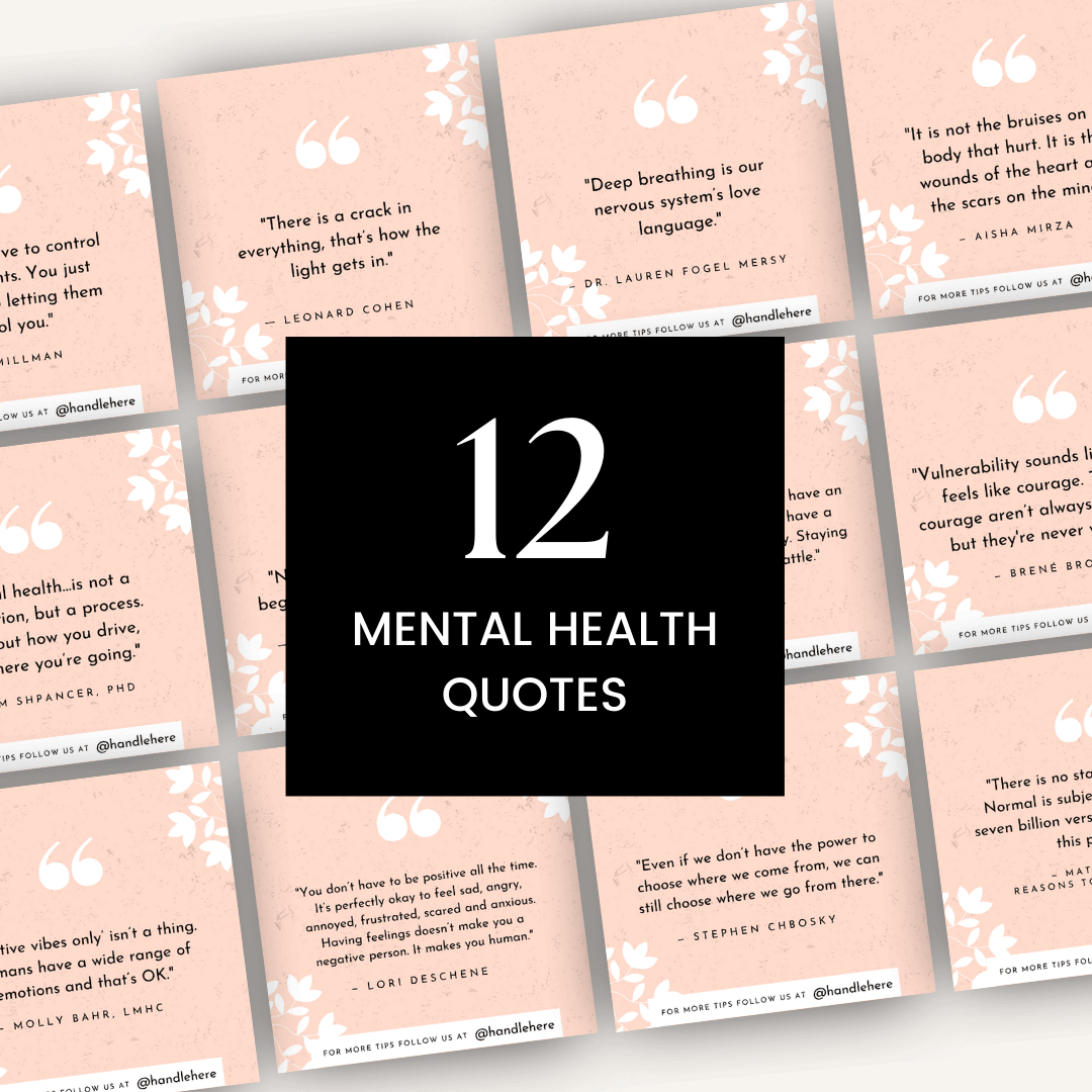 Mental Health Social Media Bundle 12 Mental Health Quotes