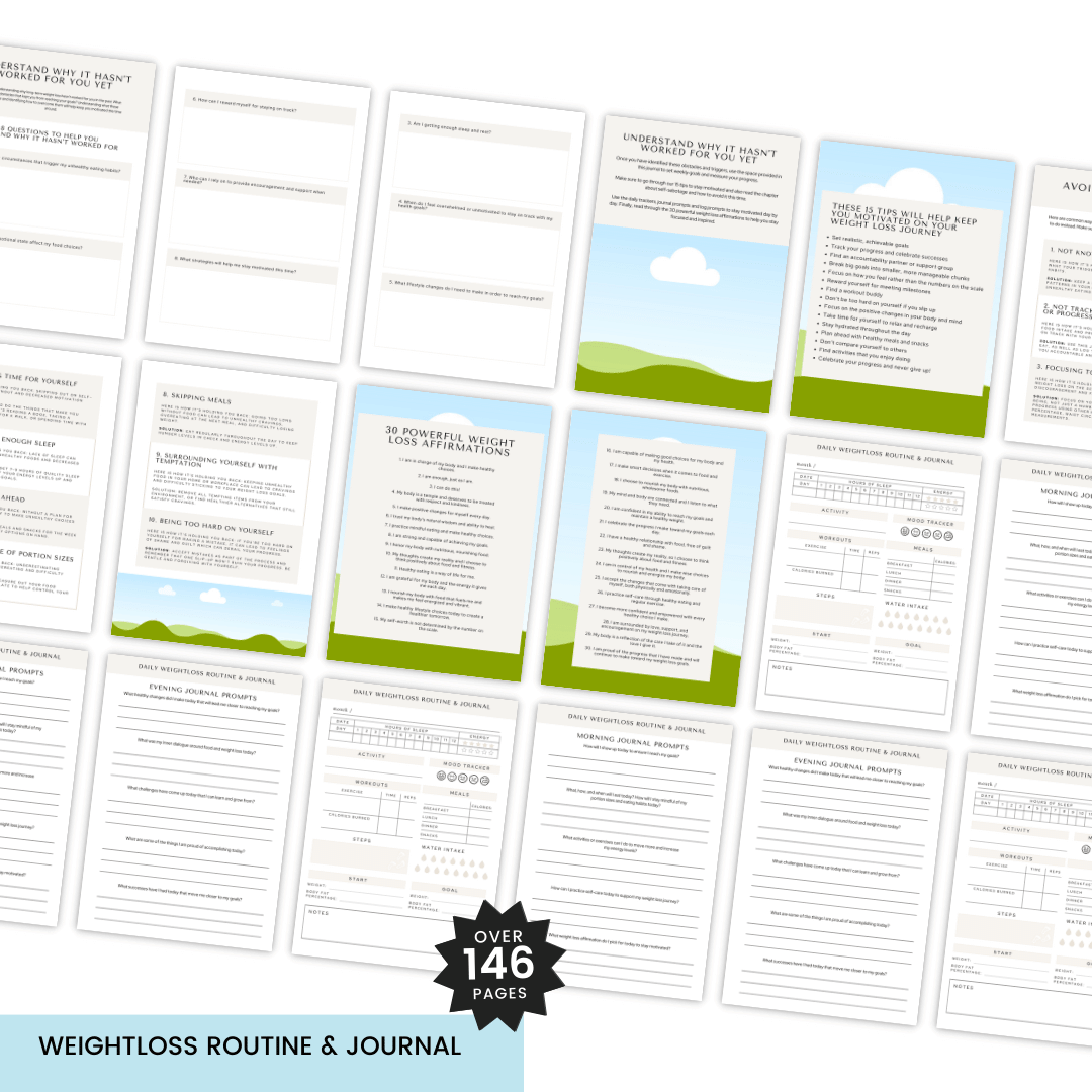 Motivational Weight Loss Journal For Women Weight Loss Routine And Journal