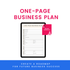 One Page Business Plan Product Image