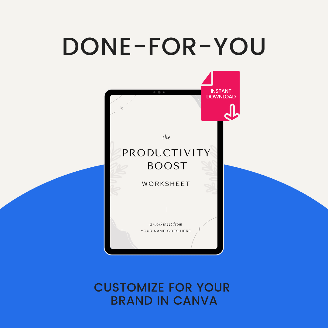 Productivity Boost Worksheet Done For You Image