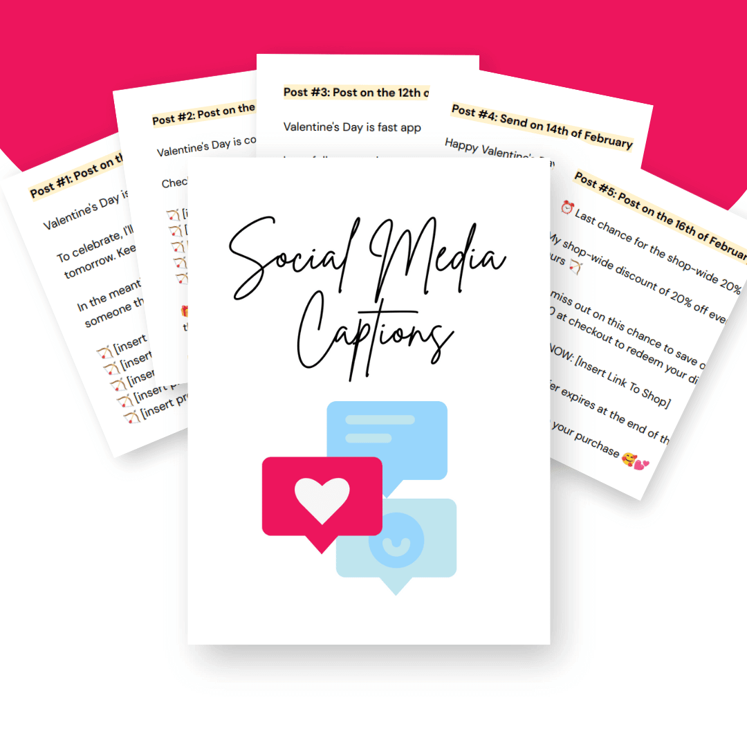 Valentines Day Digital Product Social Media Captions