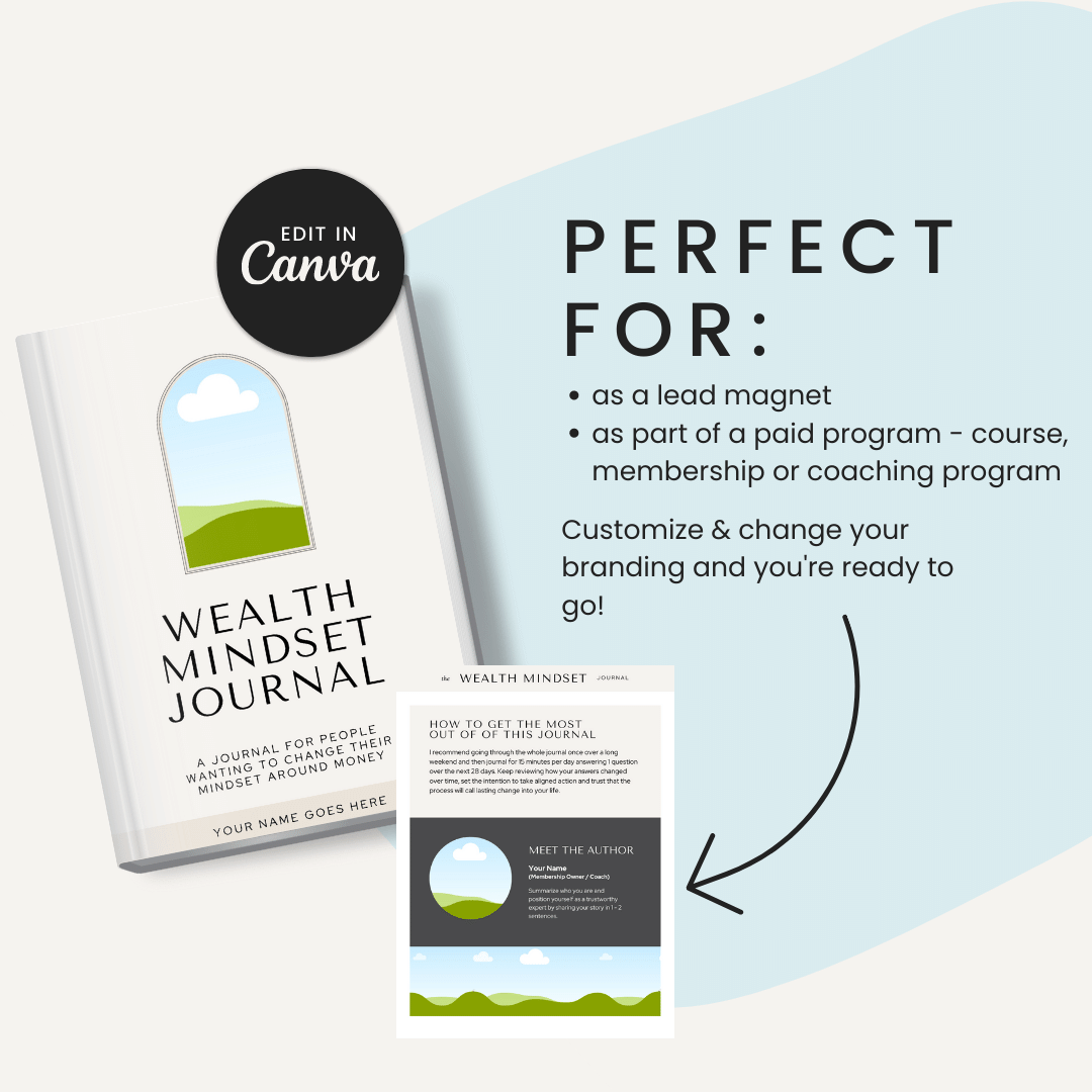 Wealth Mindset Journal Perfect For Lead Magnet And Paid Program
