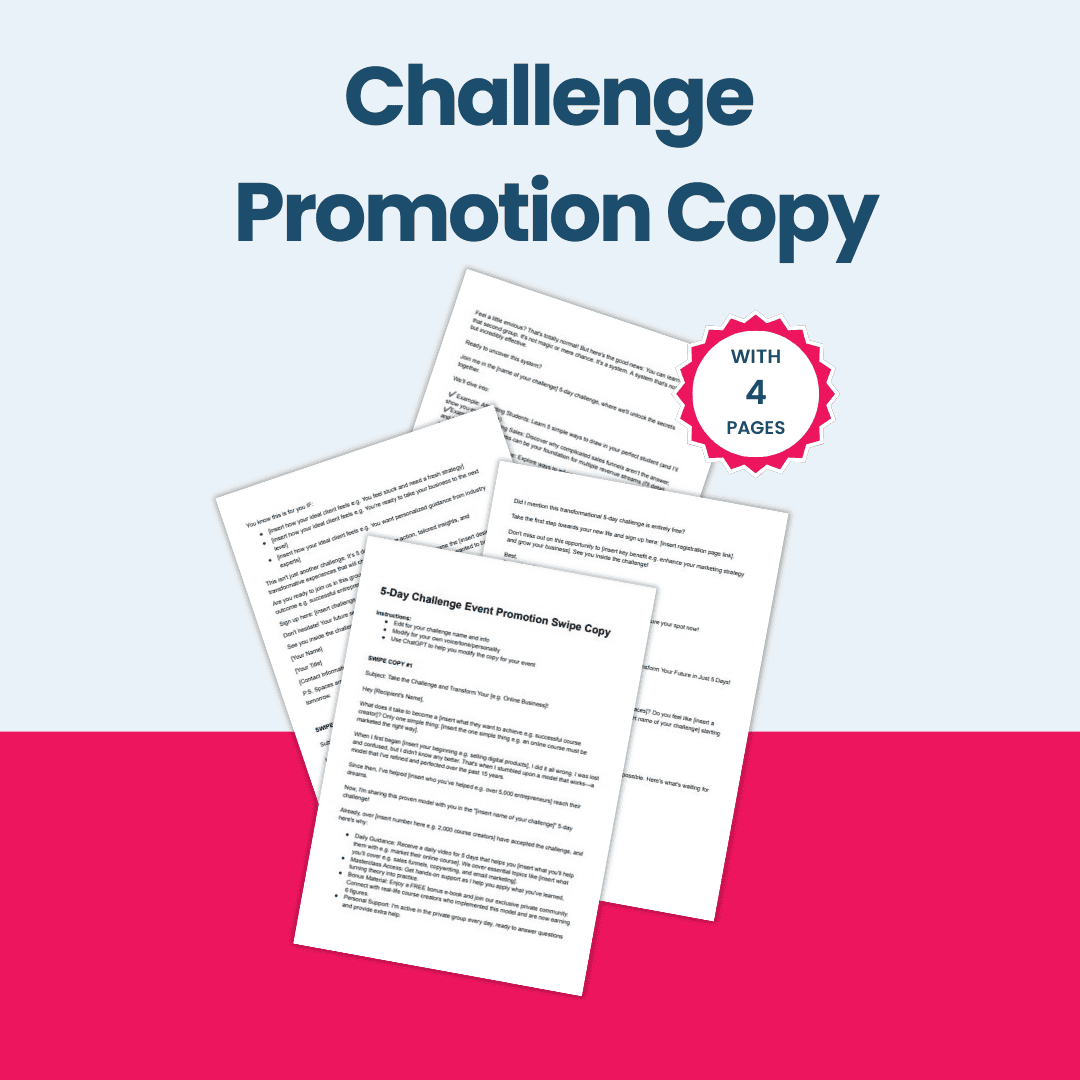 5-Day Challenge Promotion Email Copy