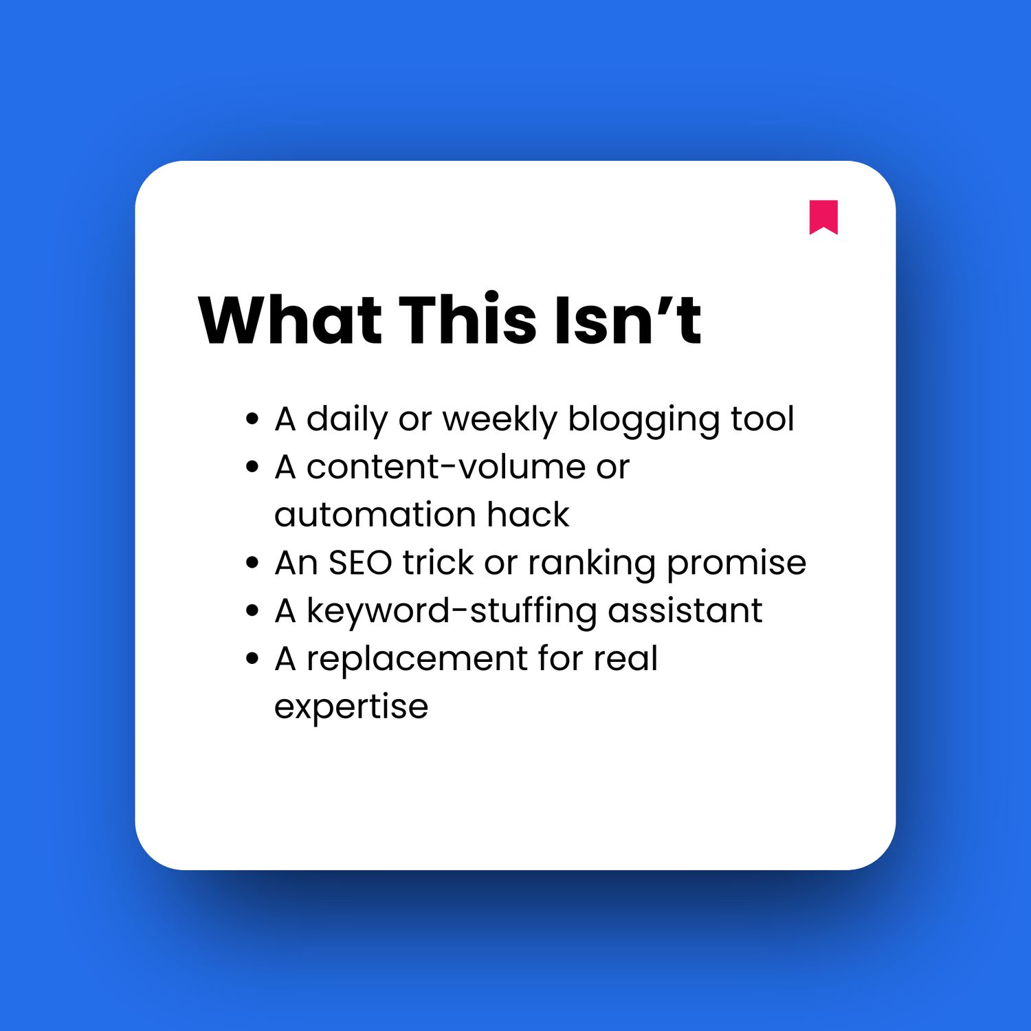 White square with text on a blue background