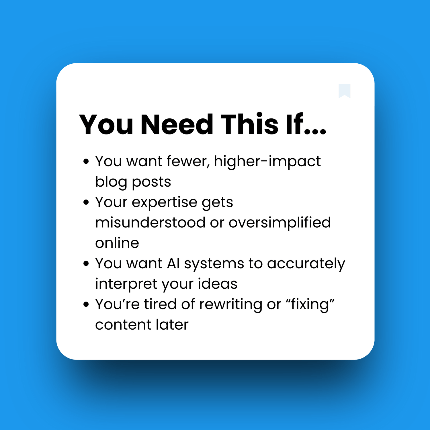 Text box with bullet points on a blue background