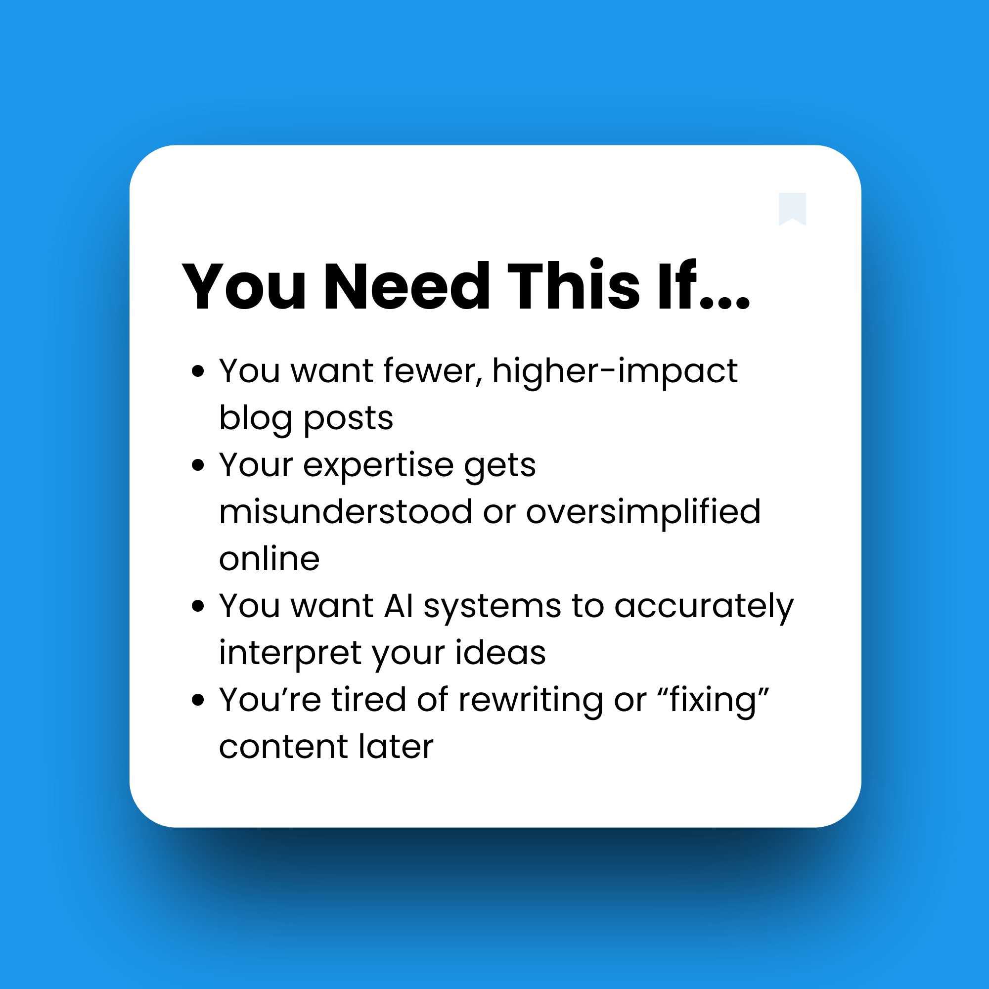 Text box with bullet points on a blue background