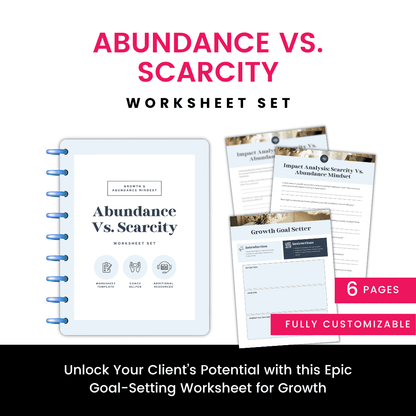 Abundance Vs. Scarcity Worksheet Mockup