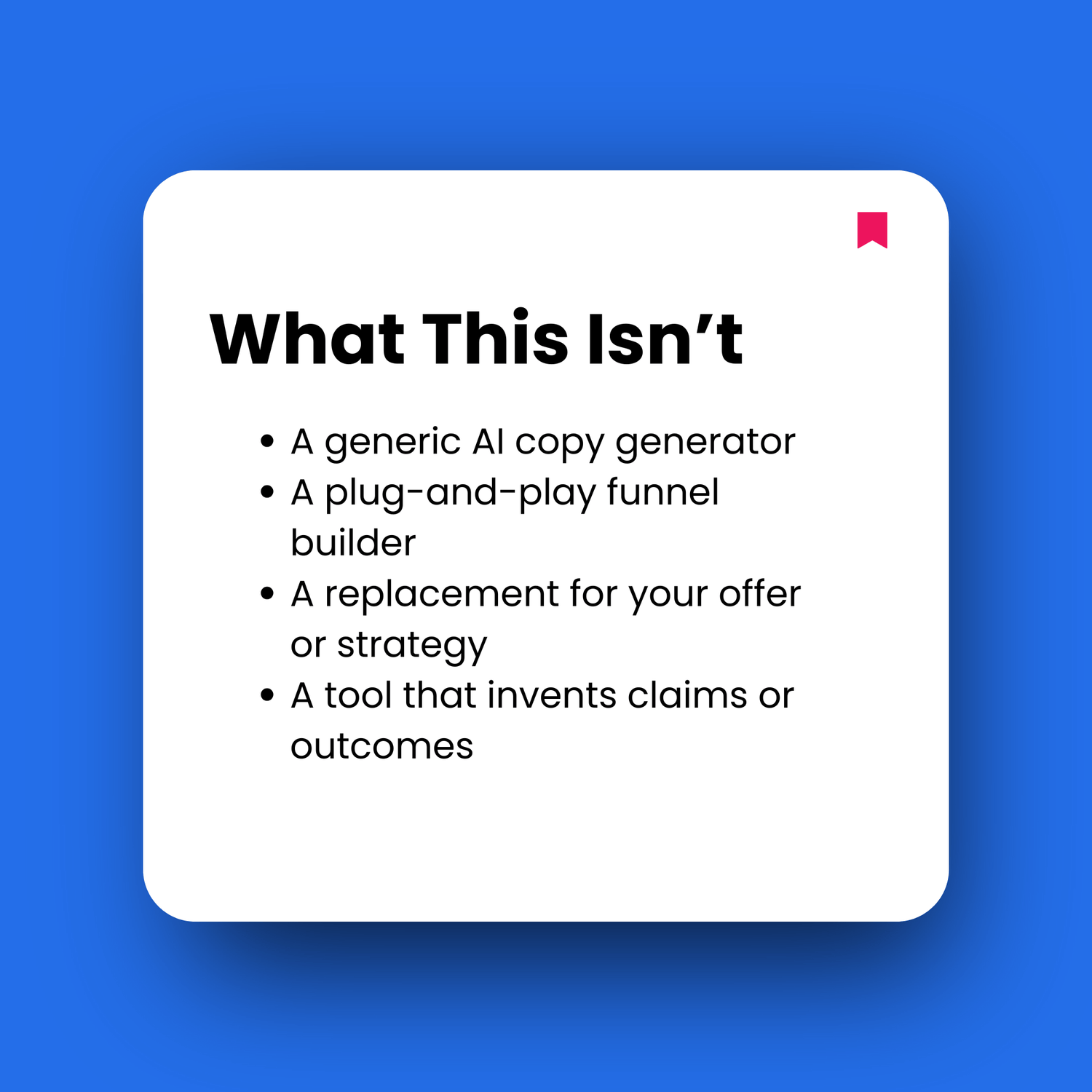 White square with text on a blue background