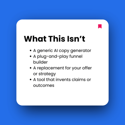 White square with text on a blue background