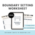Boundary Setting Worksheet