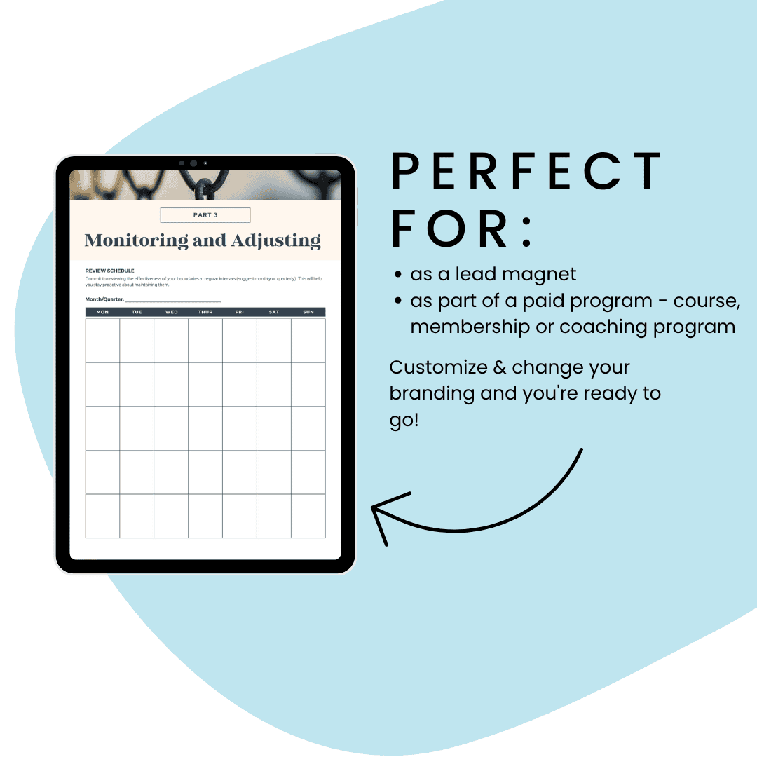 Boundary Setting Worksheet Perfect For Lead Magnet And Paid Program
