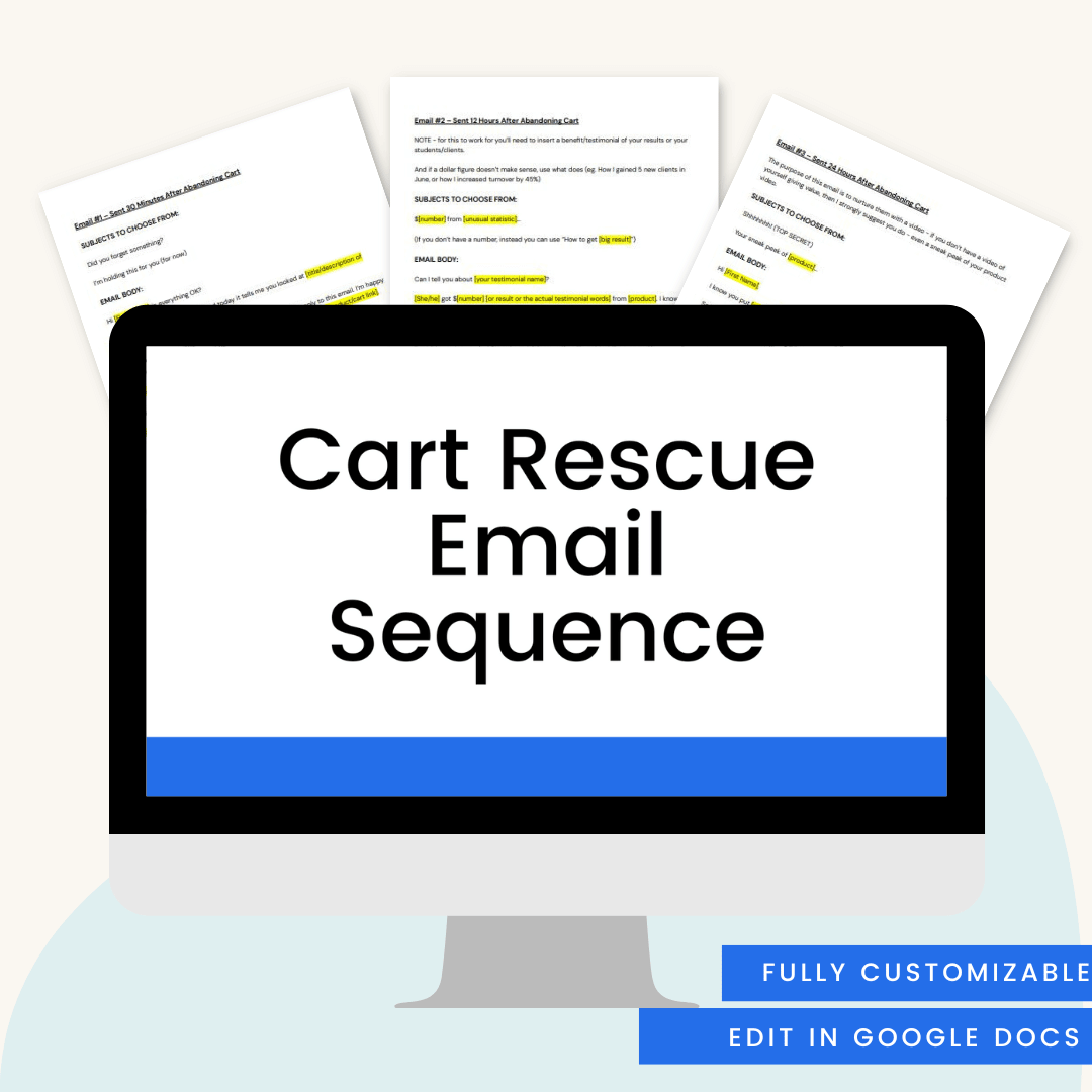 Cart Rescue Email Sequence