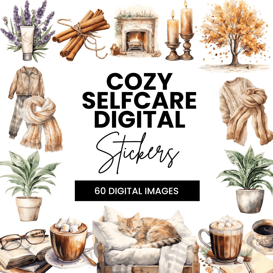 Cozy Selfcare Digital Stickers