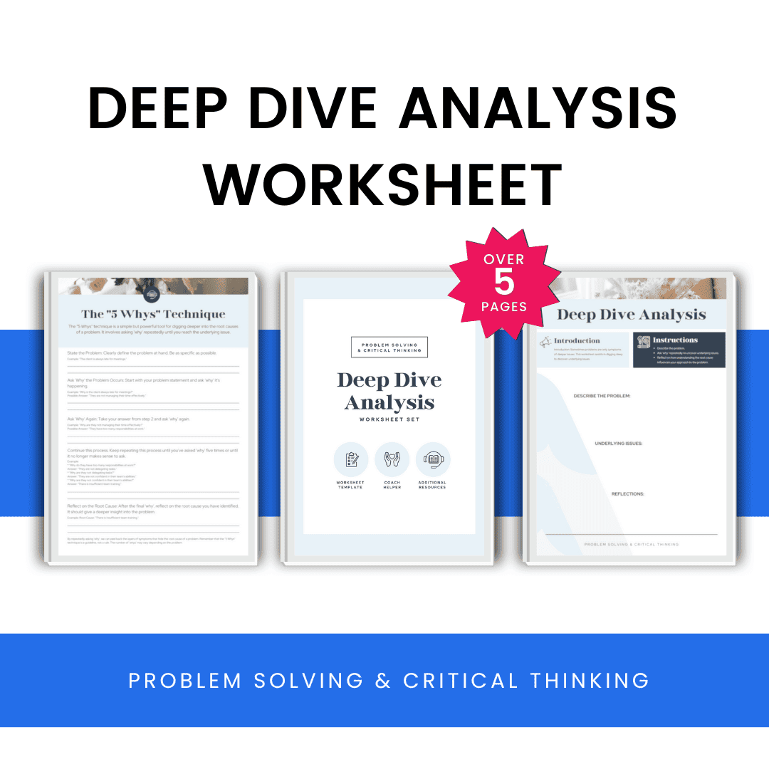 Deep Dive Analysis Worksheet Mockup