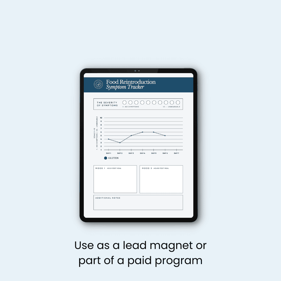 Food Reintroduction Symptom Tracker Use As A Lead Magnet And Paid Program