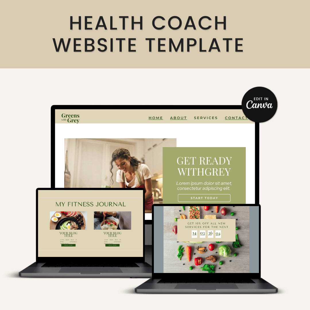 Health Coach Website Template Product Images