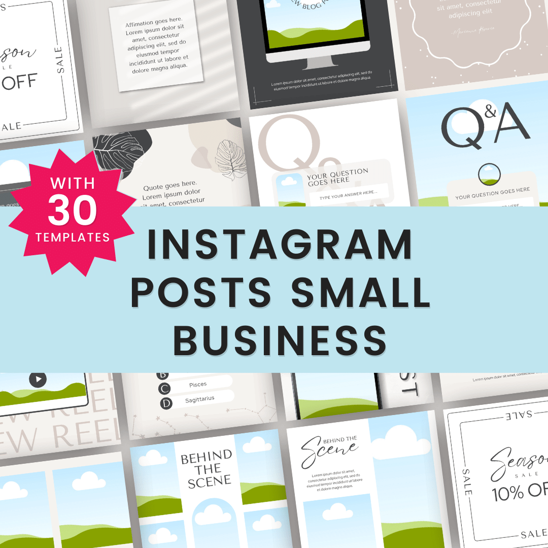 Instagram Posts for Small Businesses 30 templates