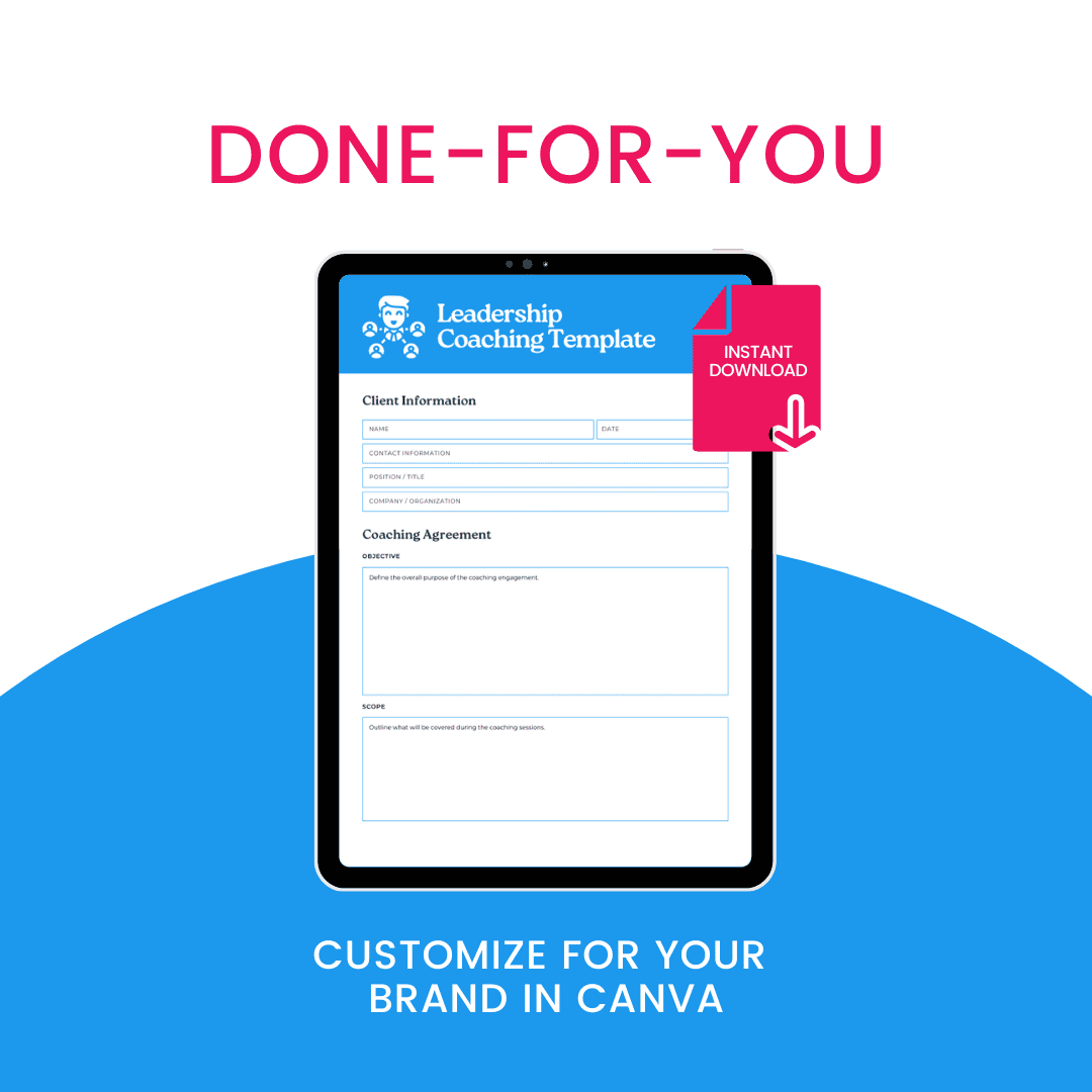 Leadership Coaching Template Done For You