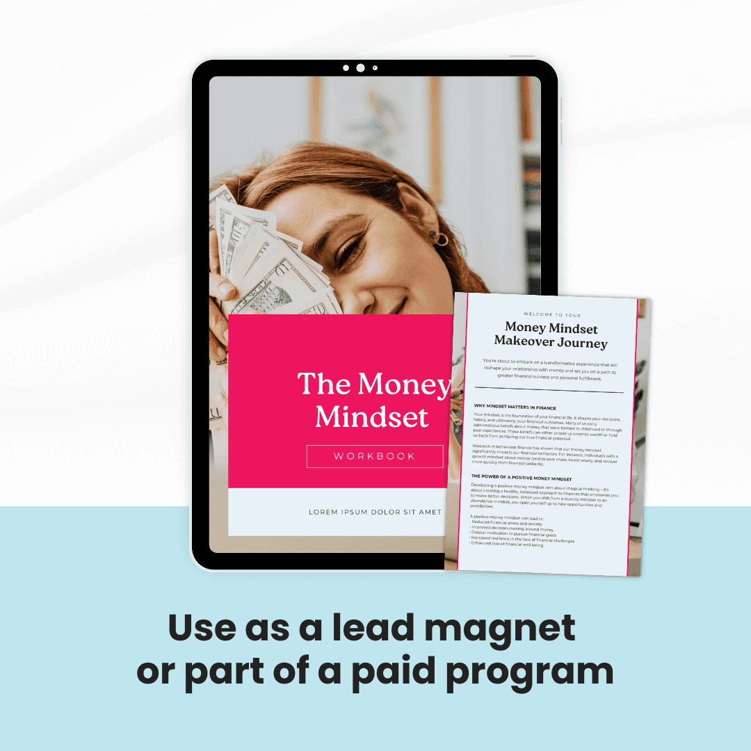 Money Mindset Workbook Perfect For Lead Magnet And Paid Program