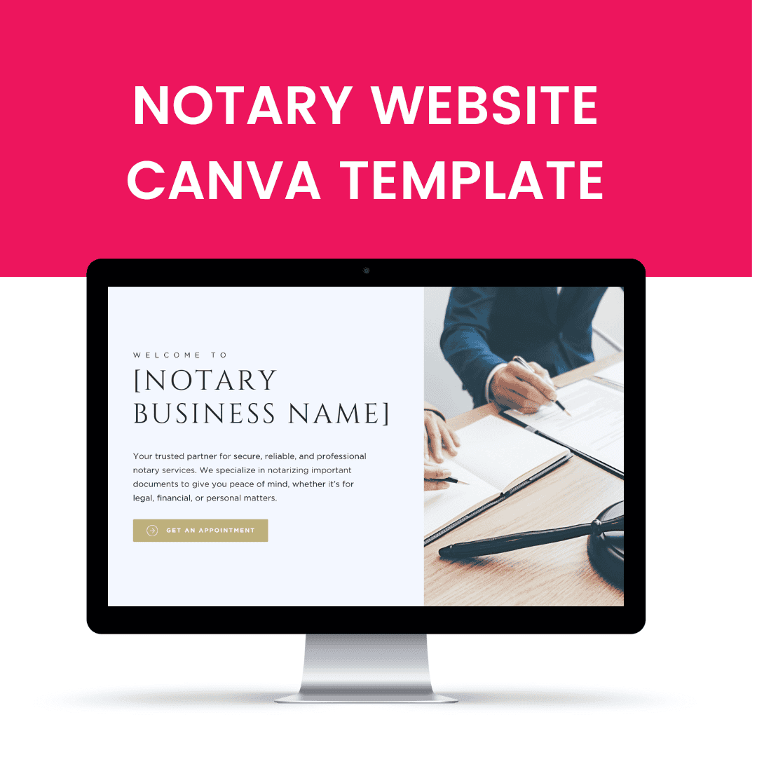 Notary Website Canva Template