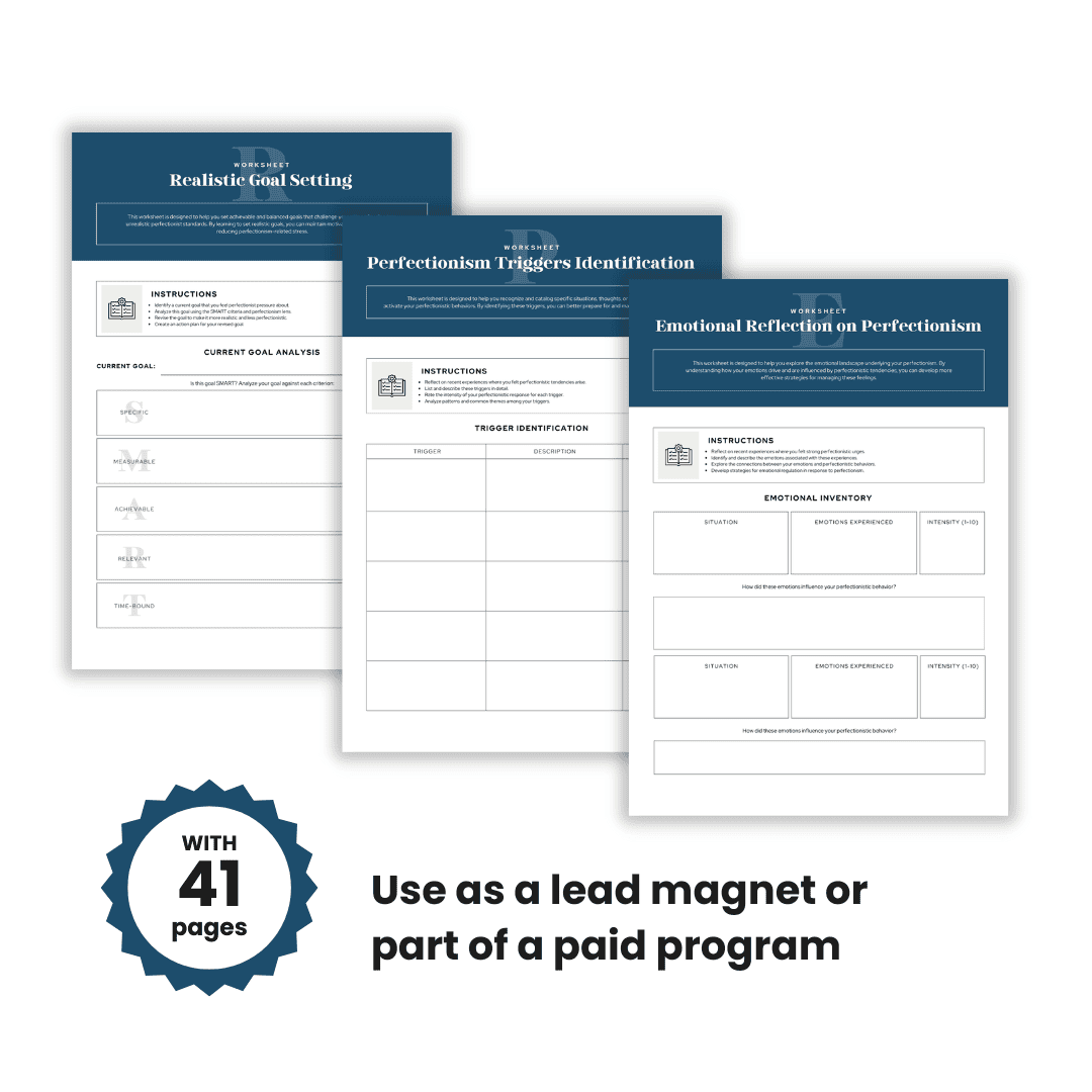 Overcoming Perfectionism Worksheets Images