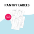 Pantry Labels