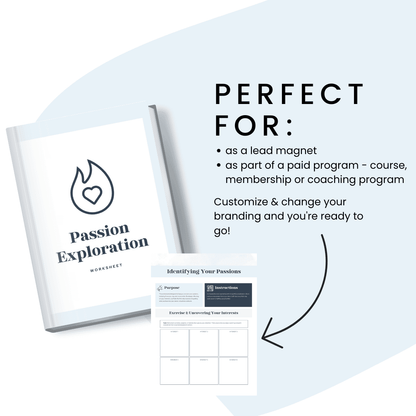 Passion Exploration Worksheet Perfect For Lead Magnet And Paid Program