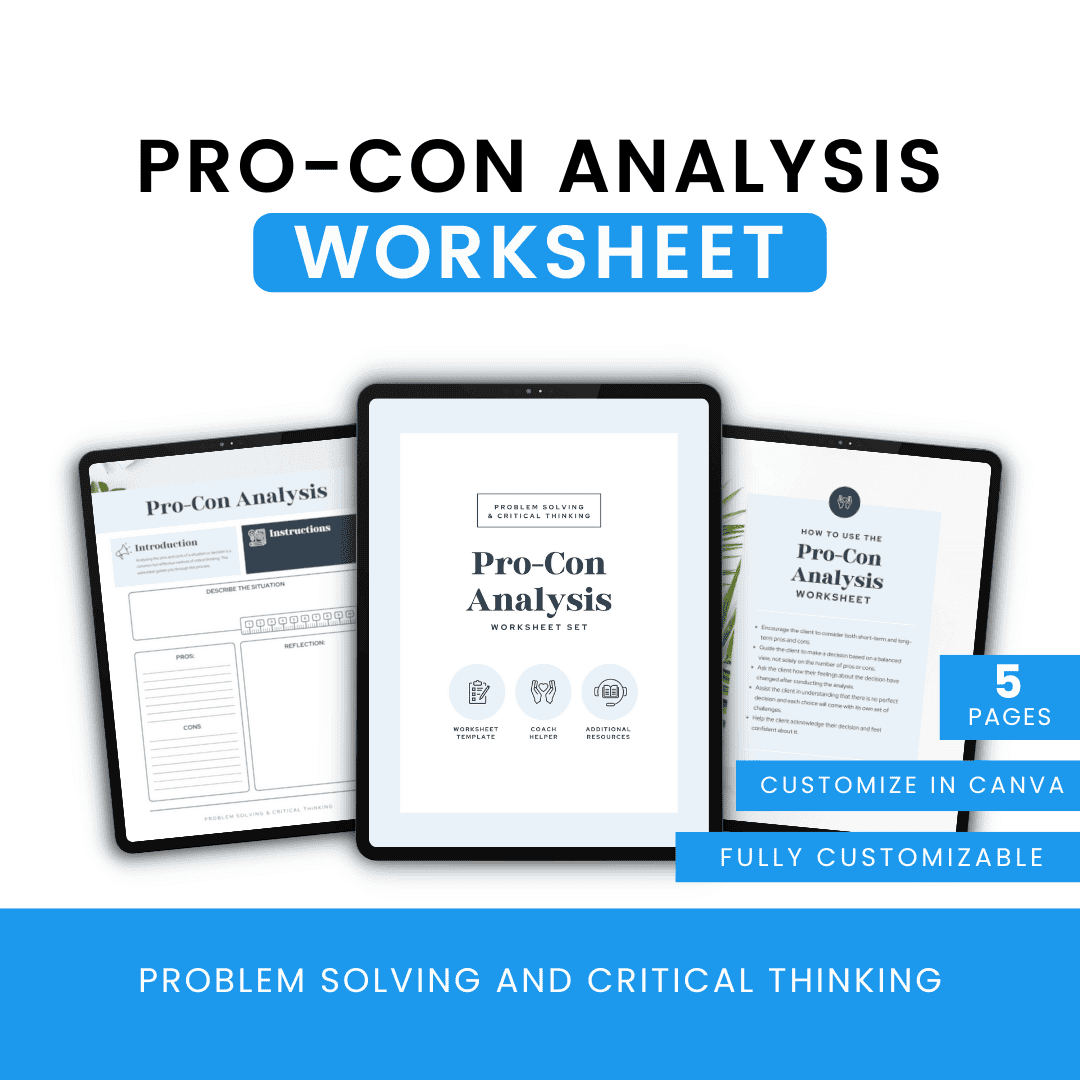 Pro-Con Analysis Worksheet Mockup
