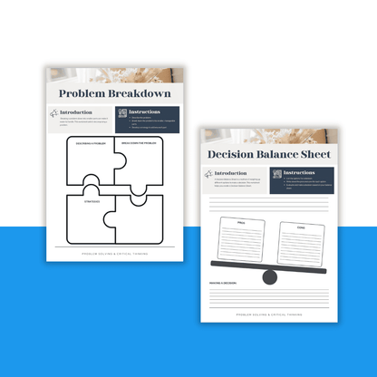 Problem Solving &amp; Critical Thinking Worksheet Bundle Template