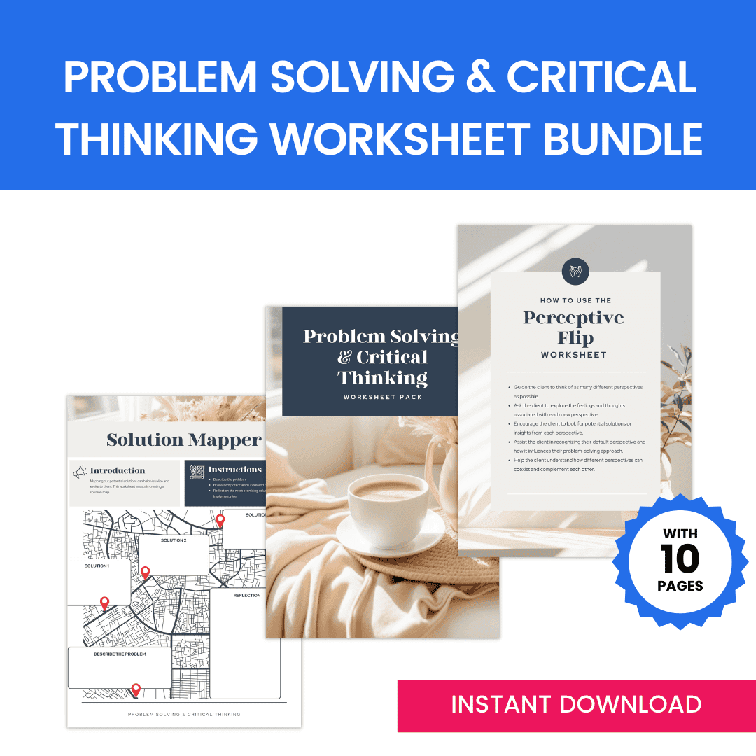 Problem Solving &amp; Critical Thinking Worksheet Bundle Mockup